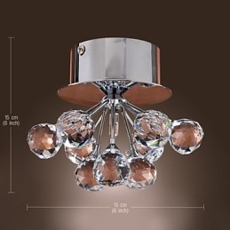 Plafonnier moderne contemporain en métal chromé de style mini cristal