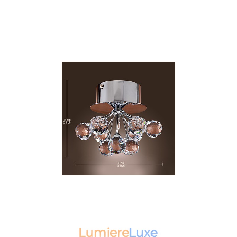 Plafonnier moderne contemporain en métal chromé de style mini cristal