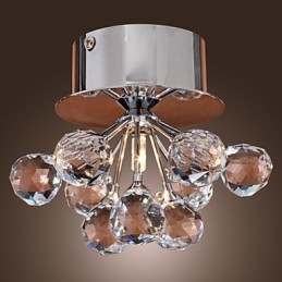 Plafonnier moderne contemporain en métal chromé de style mini cristal