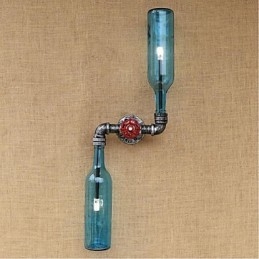 Applique murale rustique en laiton pour éclairage d'ambiance, applique murale bleue