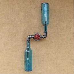 Applique murale rustique en laiton pour éclairage d'ambiance, applique murale bleue