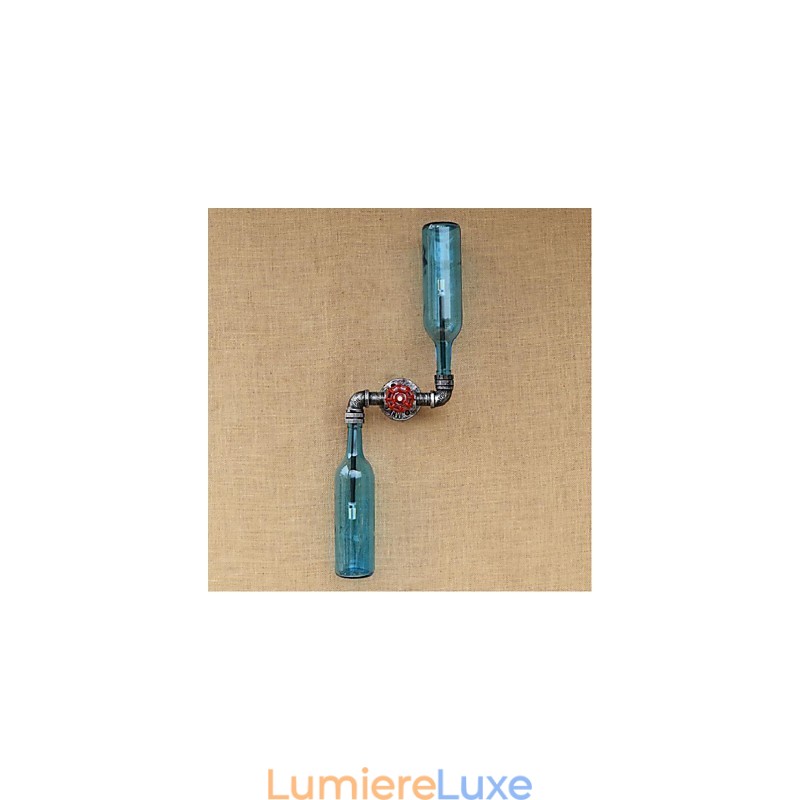 Applique murale rustique en laiton pour éclairage d'ambiance, applique murale bleue