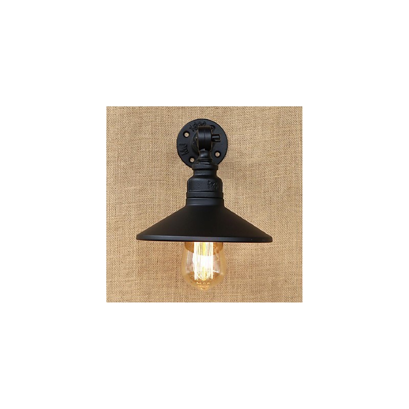 Applique murale style industriel nordique en forme de tuyau d'eau, noire