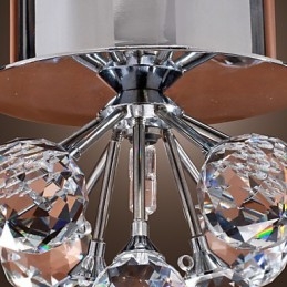 Plafonnier moderne contemporain en métal chromé de style mini cristal