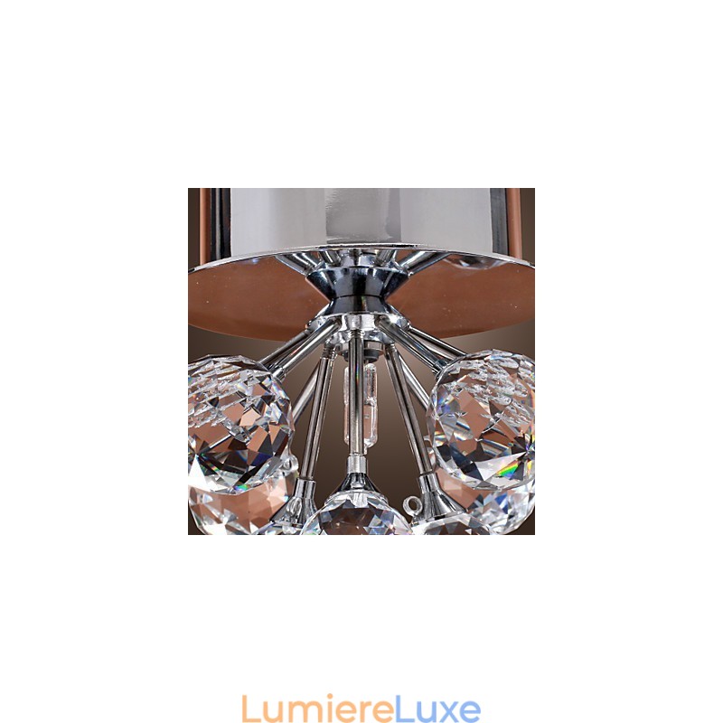 Plafonnier moderne contemporain en métal chromé de style mini cristal