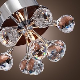 Plafonnier moderne contemporain en métal chromé de style mini cristal