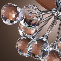 Plafonnier moderne contemporain en métal chromé de style mini cristal