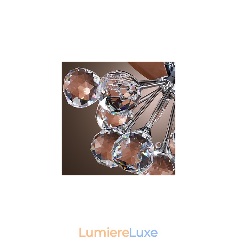 Plafonnier moderne contemporain en métal chromé de style mini cristal