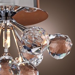 Plafonnier moderne contemporain en métal chromé de style mini cristal
