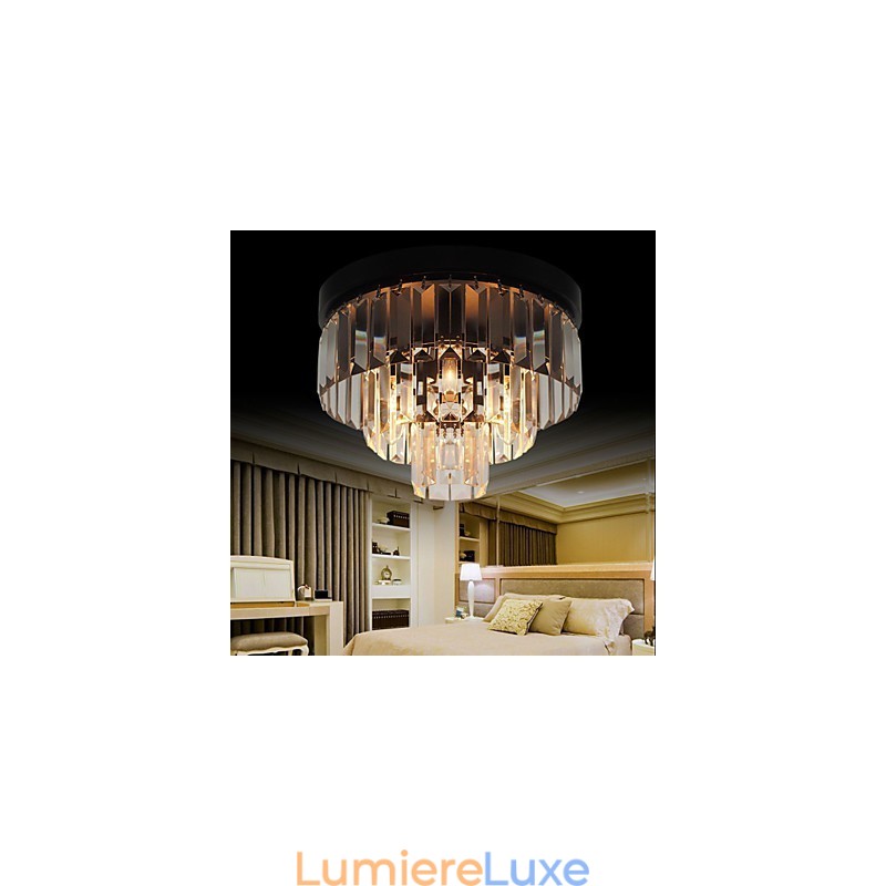 Plafonnier en cristal et métal contemporain moderne