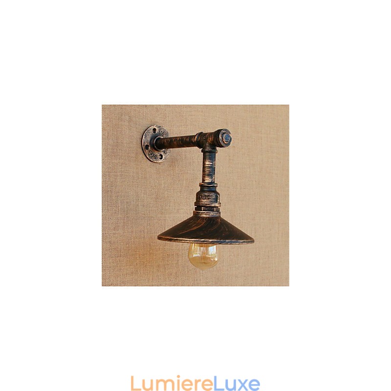 Applique murale rustique en laiton antique pour éclairage d'ambiance
