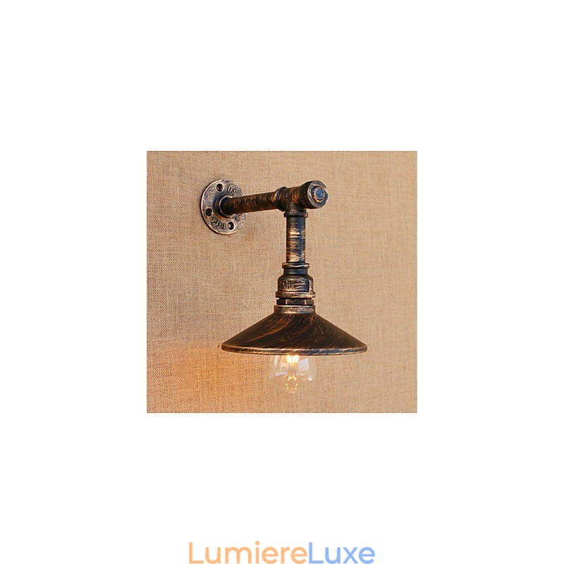 Applique murale rustique en laiton antique pour éclairage d'ambiance