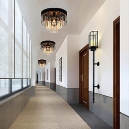 Plafonnier en cristal et métal contemporain moderne