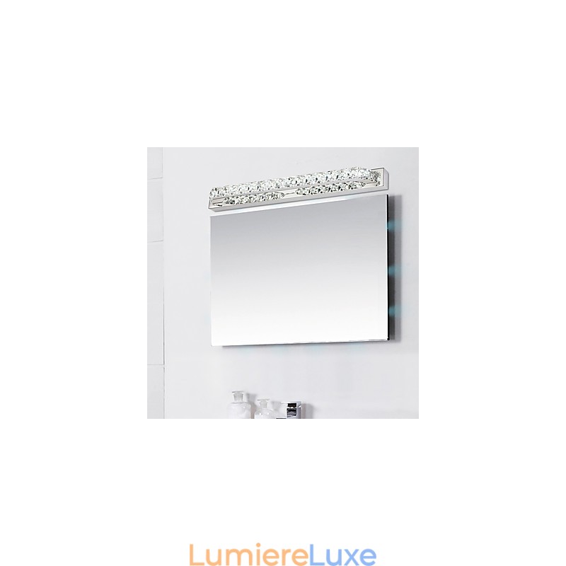 Lampe de salle de bain longue et de haute qualité, applique murale en métal et cristal