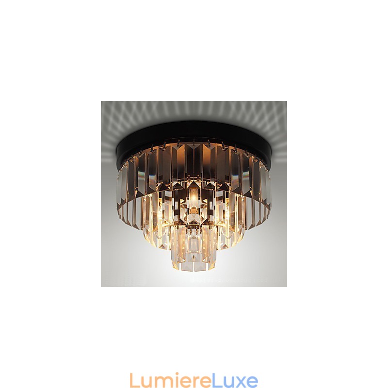 Plafonnier en cristal et métal contemporain moderne