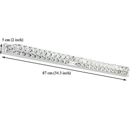 Lampe de salle de bain longue et de haute qualité, applique murale en métal et cristal