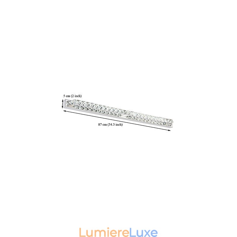 Lampe de salle de bain longue et de haute qualité, applique murale en métal et cristal
