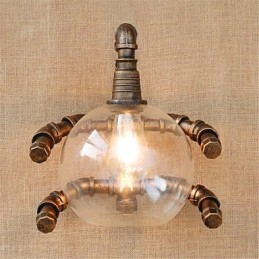 Applique murale rustique en laiton antique pour éclairage d'ambiance