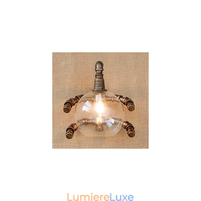 Applique murale rustique en laiton antique pour éclairage d'ambiance