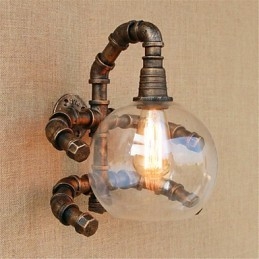 Applique murale rustique en laiton antique pour éclairage d'ambiance