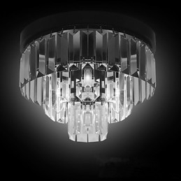 Plafonnier en cristal et métal contemporain moderne