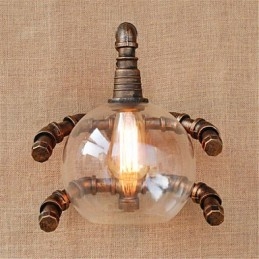 Applique murale rustique en laiton antique pour éclairage d'ambiance