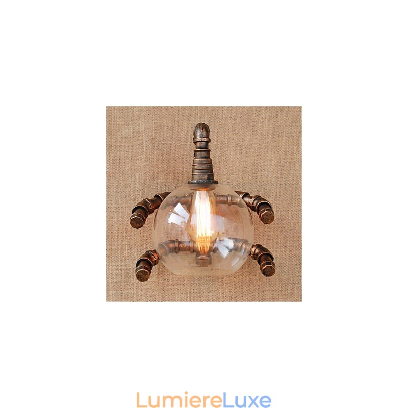 Applique murale rustique en laiton antique pour éclairage d'ambiance