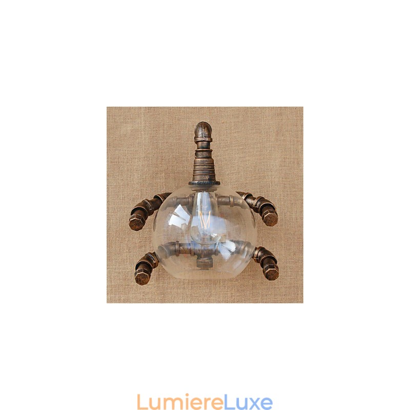 Applique murale rustique en laiton antique pour éclairage d'ambiance