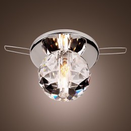 Plafonnier moderne contemporain en métal chromé de style mini cristal