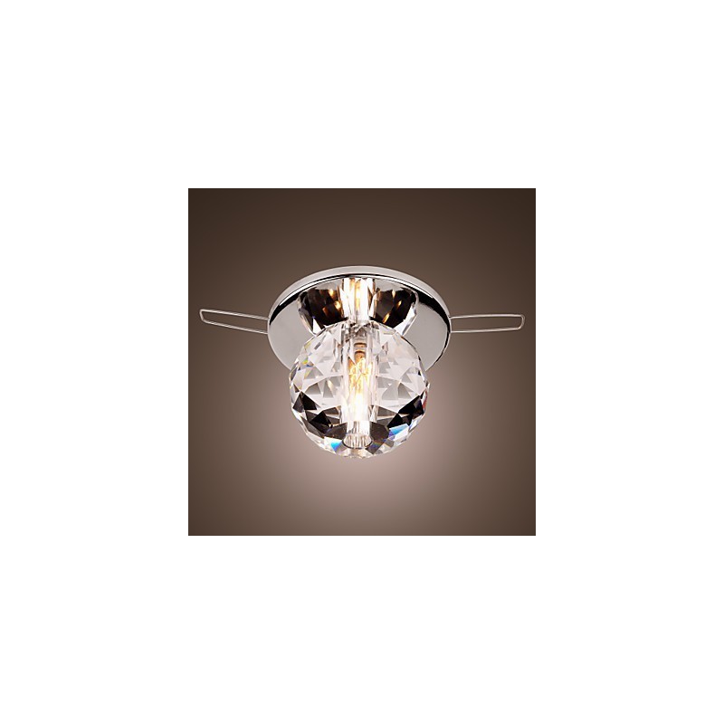 Plafonnier moderne contemporain en métal chromé de style mini cristal