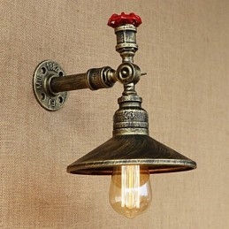 Lampe murale décorative à tête unique pour restaurant rétro Edison avec tuyaux industriels