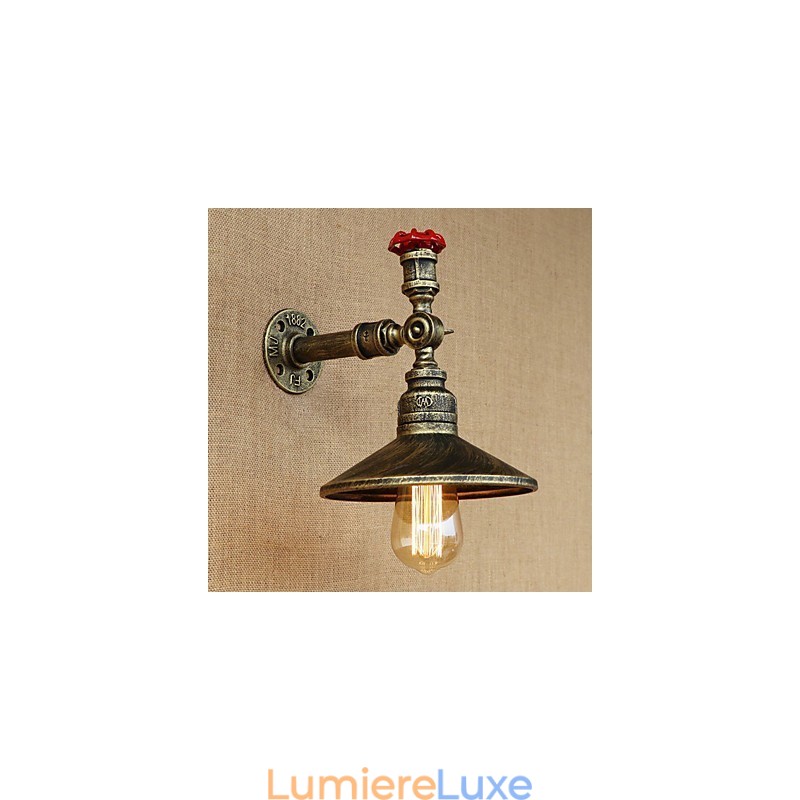 Lampe murale décorative à tête unique pour restaurant rétro Edison avec tuyaux industriels