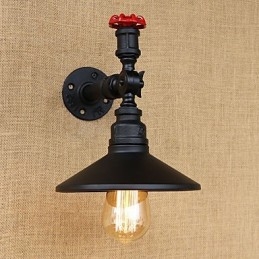 Lampe murale décorative à tête unique pour restaurant rétro Edison avec tuyaux industriels