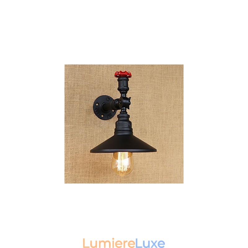 Lampe murale décorative à tête unique pour restaurant rétro Edison avec tuyaux industriels
