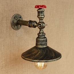 Lampe murale décorative à tête unique pour restaurant rétro Edison avec tuyaux industriels