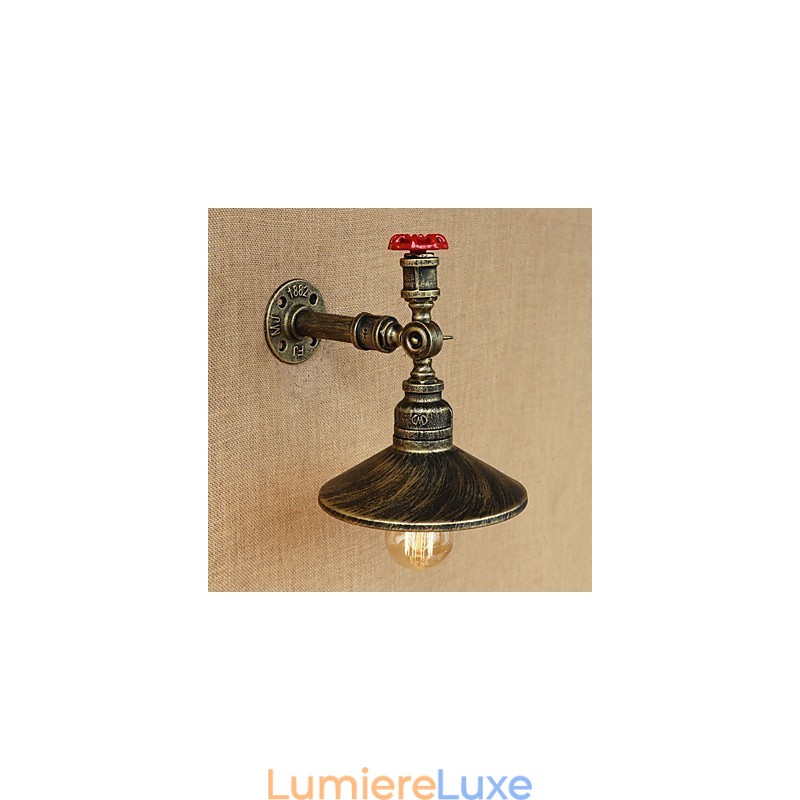 Lampe murale décorative à tête unique pour restaurant rétro Edison avec tuyaux industriels