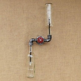 Loft en fer forgé The Bottle Pipe Lampe murale en forme de bouteille Étagère