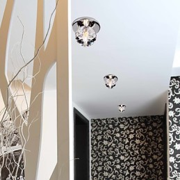 Plafonnier moderne contemporain en métal chromé de style mini cristal