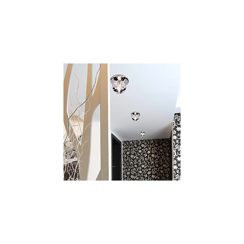 Plafonnier moderne contemporain en métal chromé de style mini cristal