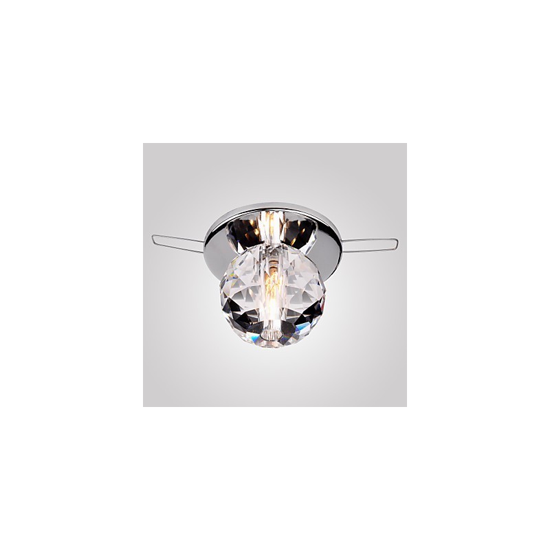Plafonnier moderne contemporain en métal chromé de style mini cristal