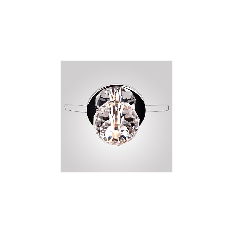 Plafonnier moderne contemporain en métal chromé de style mini cristal