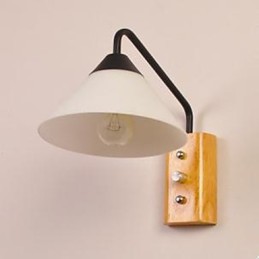 Lampe de chevet japonaise coréenne pour couloir, porche, escalier, chambre à coucher, lampe murale en verre et bois