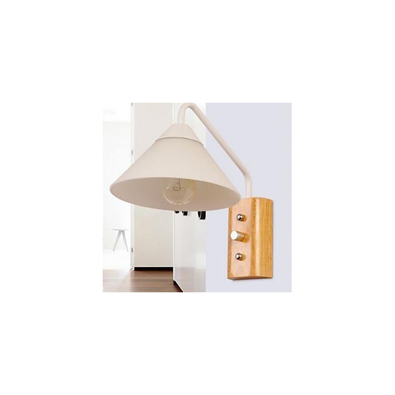 Lampe de chevet japonaise coréenne pour couloir, porche, escalier, chambre à coucher, lampe murale en verre et bois