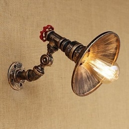 Applique murale à bras pivotant de style mini, style rétro, avec peinture rustique