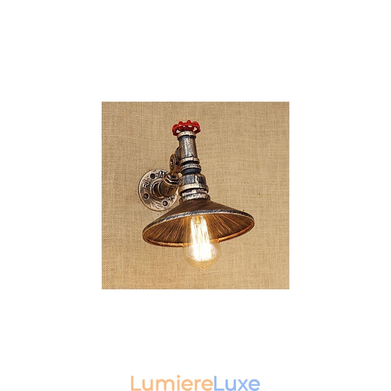 Applique murale à bras pivotant de style mini, style rétro, avec peinture rustique