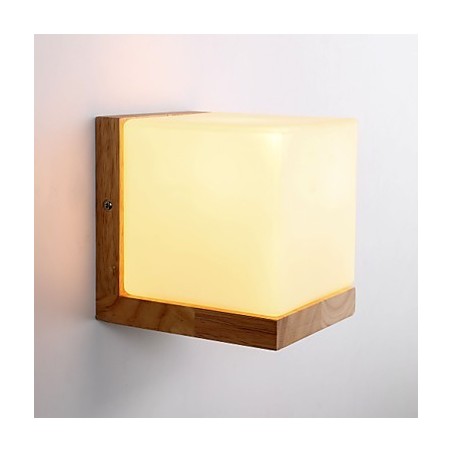 Appliques murales en bois avec abat-jour en verre 110 V ou 220 V, style country Appliques murales en bois avec abat-jour en verre 110 V ou 220 V, style country