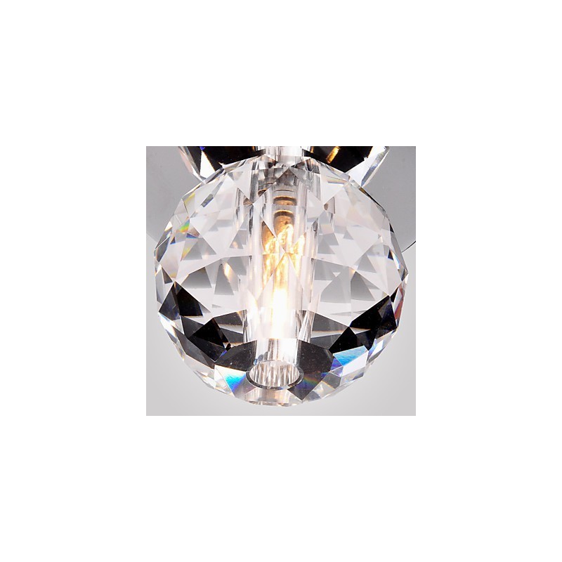 Plafonnier moderne contemporain en métal chromé de style mini cristal