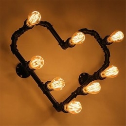Applique murale créative en forme de pipe à eau vintage, design cœur aimanté, luminaire décoratif d'intérieur, idéal pour un salon, un restaurant, un bar ou un café