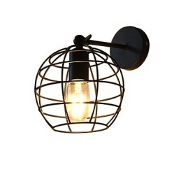 Lampe murale ronde creuse en fer, style américain, style sabre laser, style américain