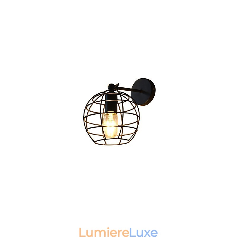 Lampe murale ronde creuse en fer, style américain, style sabre laser, style américain